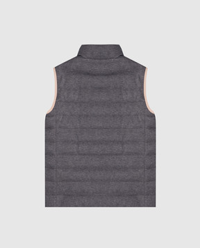 Brunello Cucinelli Дитячий сірий пуховий жилет з емблемою BG927J018C