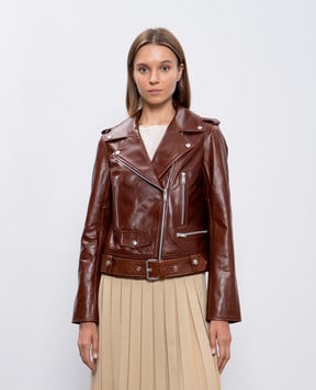 Babe Pay Pls Коричнева шкіряна косуха 2136GRAND