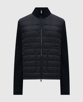 Moncler Чорна комбінована куртка з вовною K20919B50700A9341