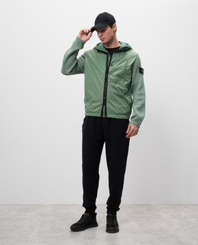 Stone Island Зеленая куртка CRINKLE REPS R-NY С с шерстью 811545637