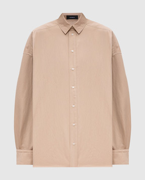 WARDROBE.NYC Бежева сукня-сорочка вільного крою W1077R16