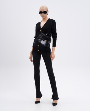 Balmain Чорний кардиган з вовни та кашеміру FF1KL255KI87