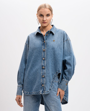 The Attico Синя джинсова сорочка Diana з фігурним вирізом 250WCB00068DDD085AA