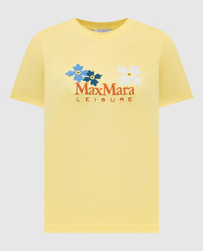 Max Mara Жовта футболка OBLIQUA з вишивкою логотипа OBLIQUA