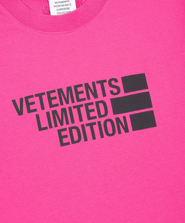 Vetements Детская розовая футболка с логотипом KA10TR220H изображение 3