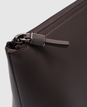 Brunello Cucinelli Коричневый кожаный клатч MWTKD2716