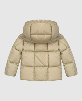 Moncler ENFANT Дитяча зелена пухова куртка з нашивкою логотипа K29511A00018597YF