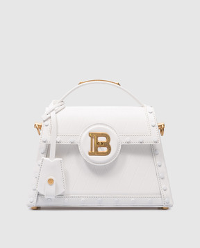 Balmain Біла шкіряна сумка-трапеція B-Buzz Dynasty CN0DB867LQML