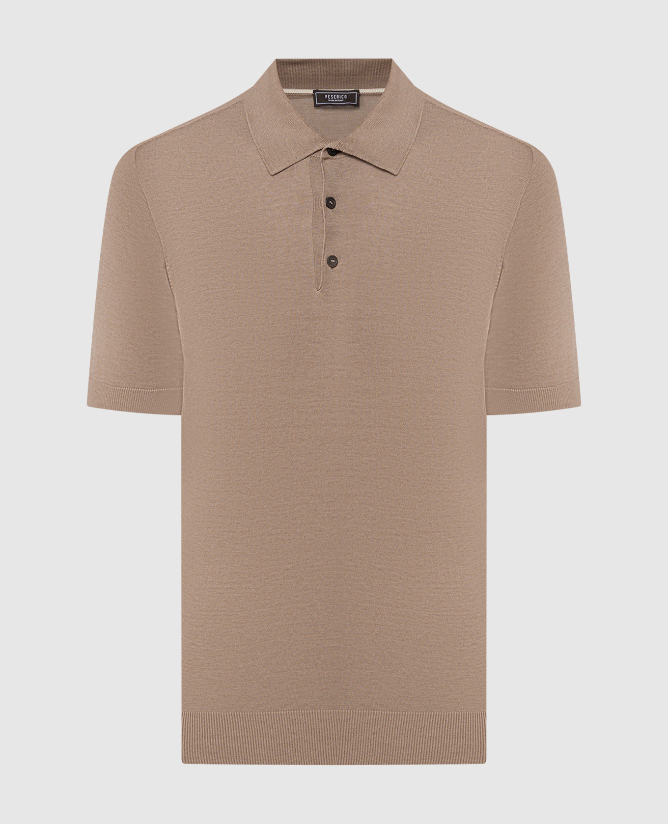 Brown polo shirt with silk