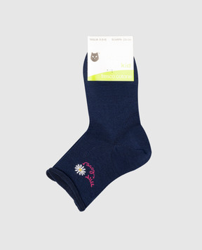 RiminiVeste Дитячі сині шкарпетки Ciocca з візерунком у вигляді квітки 4505