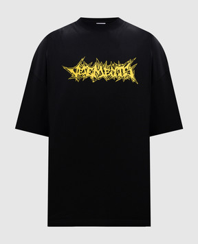 Vetements Чорна футболка з принтом логотипа в стилі графіті UA66TR655B