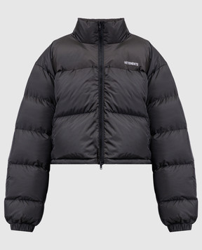 Vetements Сірий пуховик з вишивкою логотипа UH76PU200BW