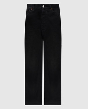 Vetements Чорні джинси з патчем логотипа UA66PA540B
