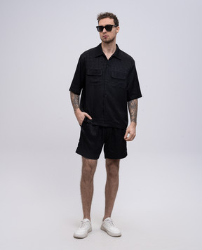 AMIRI Чорні шорти з вишивкою логотипа AMSHCA1056