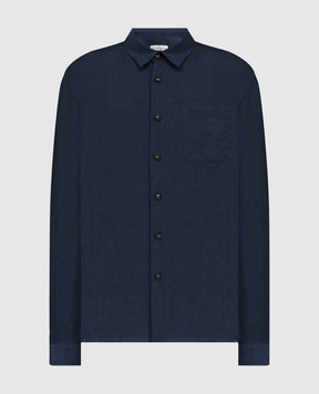 Cashmere&Whiskey Синяя рубашка из льна 0331900195