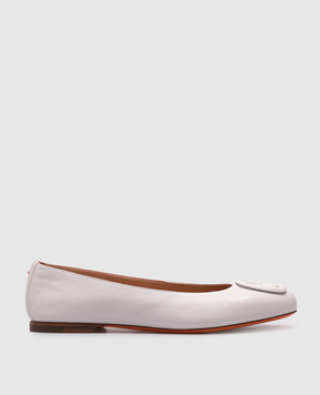 Santoni Белые кожаные балетки WAAH71490KA1NKED