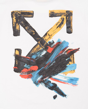 Off-White Детская белая футболка Acrylic Arrow OBAA002S25JER00D