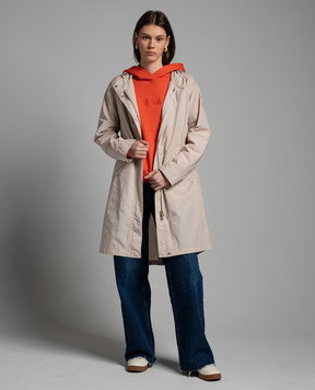 Woolrich Бежевый плащ с нашивкой логотипа CFWWOU0787FRUT3128