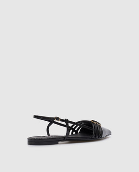 Dolce&Gabbana Черные кожаные лакированные слингбеки Lollo CG0719A1471