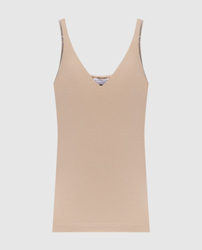 Brunello Cucinelli Бежевий топ з ланцюжком моніль M0T18BA702