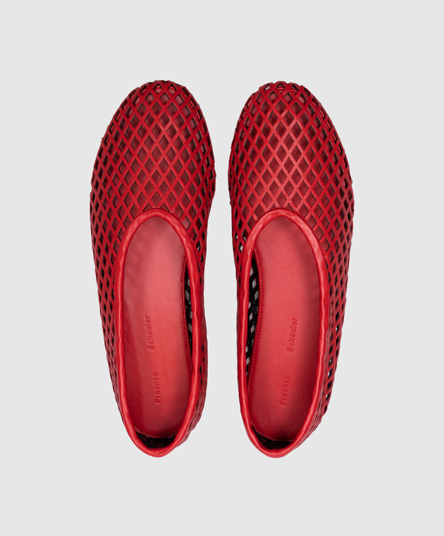 PROENZA SCHOULER Красные кожаные балетки с перфорацией SH251015AL001FC изображение 4