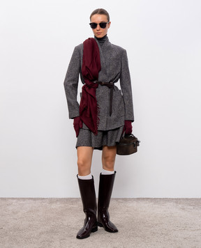 Brunello Cucinelli Сіра спідниця міні Circle з вовною MG529G3919