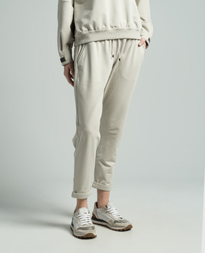 Brunello Cucinelli Серые спортивные штаны с цепочкой мониль MH827SA399