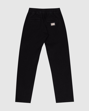 Dolce&Gabbana Дитячі чорні штани в смужку з логотипом L43P23LY093