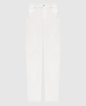 Jil Sander Белые джинсы с принтом логотипа. J04KA0104J46544