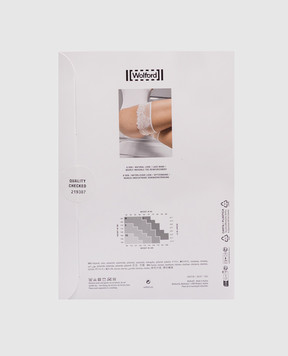 Wolford Бежевые чулки с кружевом 8 den 20207
