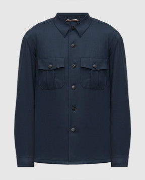 Canali Синя сорочка з вовни AS0499831019