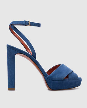 Santoni Блакитні замшеві босоніжки WHOV57080HX2RMGD