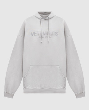 Vetements Серые худи с кристаллами с логотипом UA65HD250M