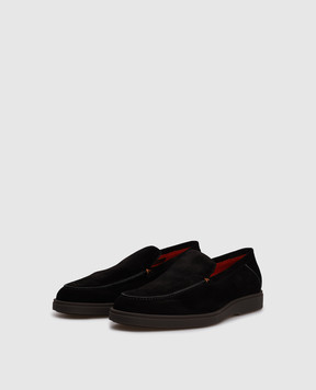 Santoni Черные замшевые лоферы MGDT17824SMOKSVU