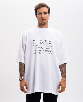 Vetements Белая футболка с надписью UA66TR625Wm