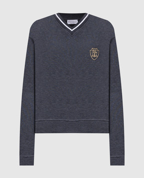 Brunello Cucinelli Серый пуловер с логотипом логотип MG927HC702
