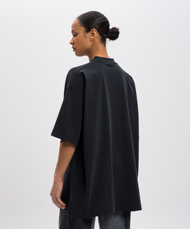 Vetements Черная футболка с принтом UA66TR620B изображение 4
