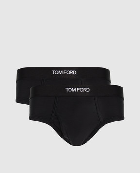 Tom Ford Набор черных трусов-брифов с узором логотипа T4XC11410