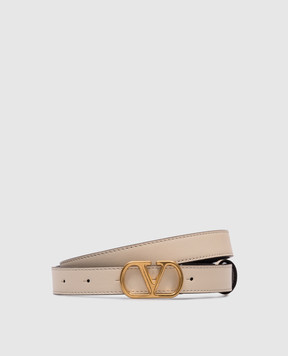 Valentino Бежевый кожаный пояс VLOGO 6W0T0SM7IYR