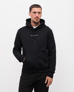 Trussardi Чорне худі з фактурним логотипом G8108000056NMF532F01