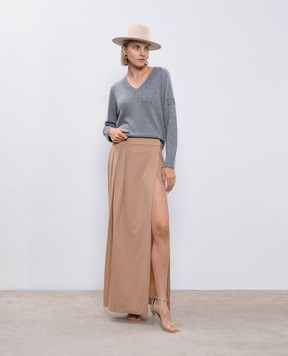 Ermanno Scervino Бежева спідниця на запах з вовни D452O714IDF