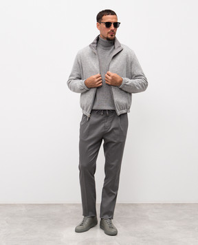 Cashmere&Whiskey Сіра двостороння куртка з вовною і кашеміром GM003SC1340476