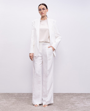 Brunello Cucinelli Белые брюки с леном с цепочкой мониль MH126P8884