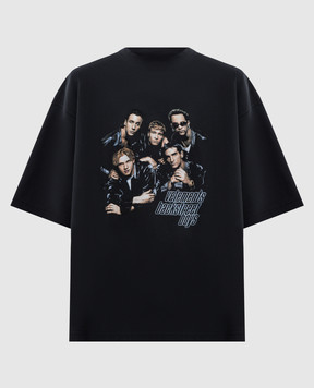 Vetements Чорна футболка з принтом UA66TR620B