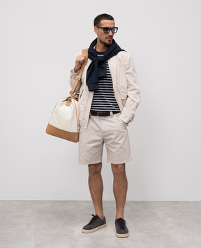 Brunello Cucinelli Синяя футболка в полоску M29805700P