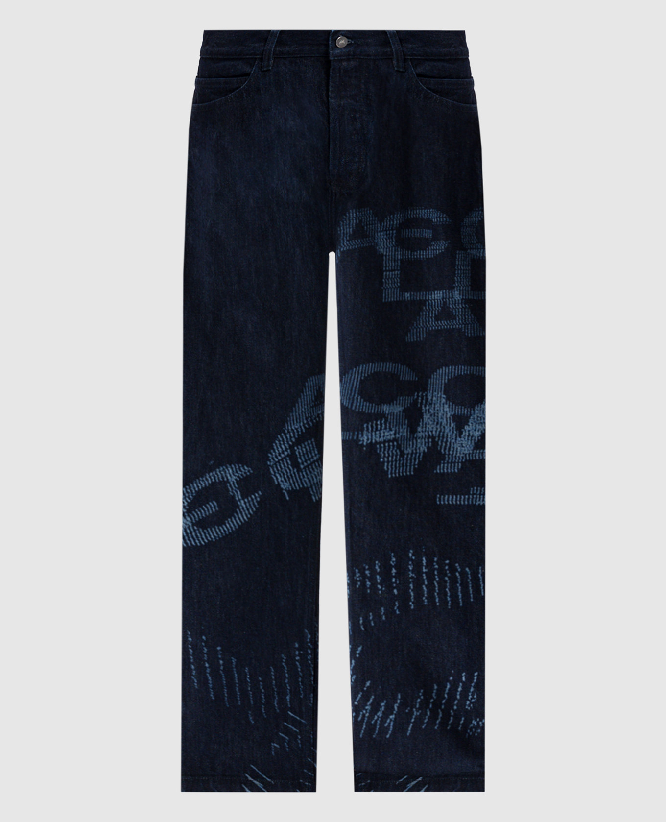 

Синие джинсы Annex с узором, Синий, Зауженные джинсы