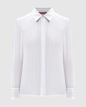 Max Mara Біла блуза LAMA із шовку в смужку LAMA