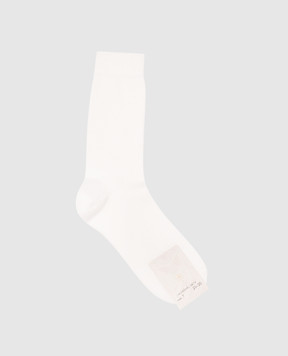 Story Loris Дитячі білі шкарпетки з кашеміром, шовком та вовною 03875H79