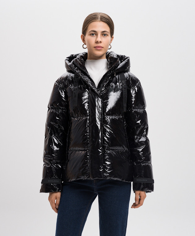 Woolrich Черный глянцевый пуховик с логотипом CFWWOU1082FRUT3787 изображение 3