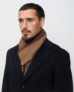 Canali Коричневый шарф из шерсти с логотипом TF0032306
